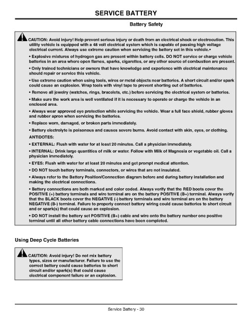 John Deere TE Electric Gator Utility Vehicles (SN: 050001 - 070000) (Export Edition) Operators Manual (OMM158211)