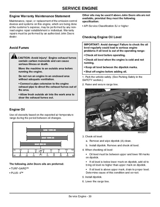 John Deere TH 6x4 Gas Gator Utility Vehicles (SN: 050001 - 070000) (North America) Operators Manual (OMM161295)