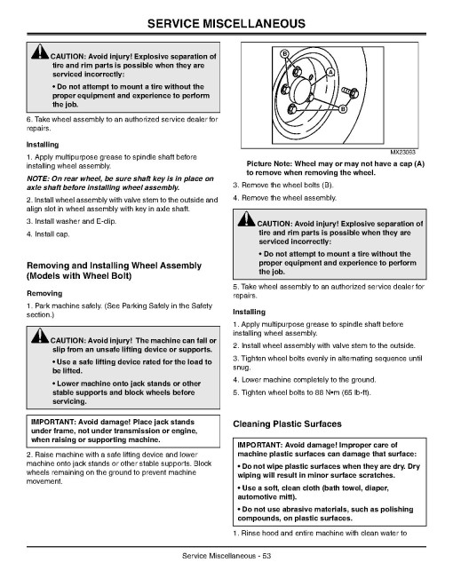 John Deere Select Series X500, X530, X534, X540 (SN: 050001-060000) Lawn Tractors (North America) Operators Manual (OMM161629)