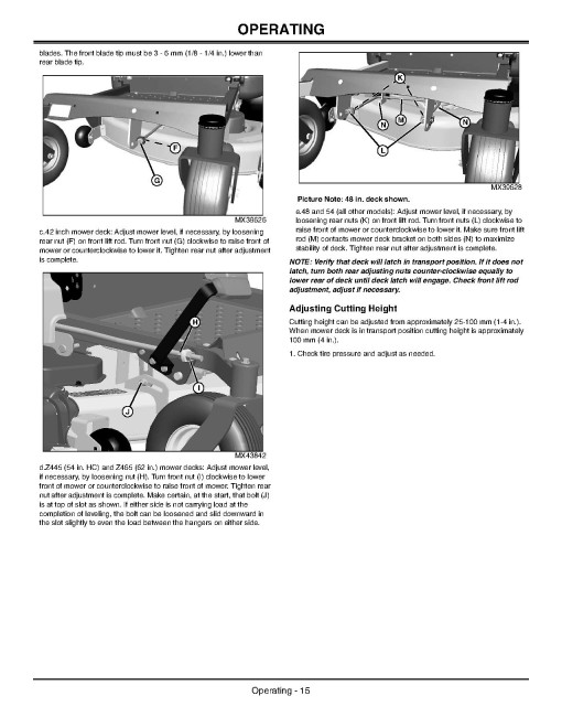 John Deere EZTrak Z225, Z245, Z425, Z445 and Z465 (SN: 080001-100000) Zero-Turn Mowers (North America) Operators Manual (OMM162468)