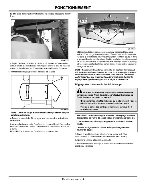 John Deere EZTrak Z425 (SN: 100001-120000) Zero-Turn Mowers (Export Edition) Operators Manual (OMM162964)