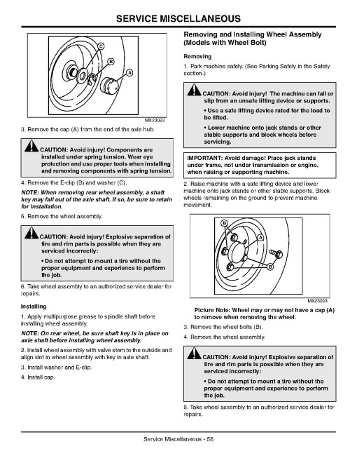 John Deere Select Series X500, X530, X534, X540 (SN: 060001-070000) Lawn Tractors (North America) Operators Manual (OMM163032)