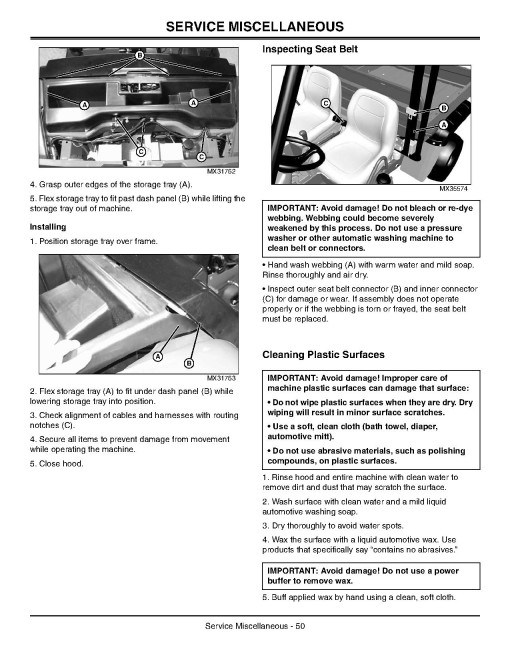 John Deere HPX 4x4 Gas Gator Utility Vehicles (SN: 090001 - 100000) (North America) Operators Manual (OMM163326)