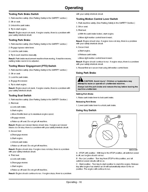 John Deere EZTrak Z225, Z245, Z425, Z445, Z465, Z645, Z655 (SN:100001-120000) Zero-Turn Mowers (N.America) Operators Manual (OMM163777)