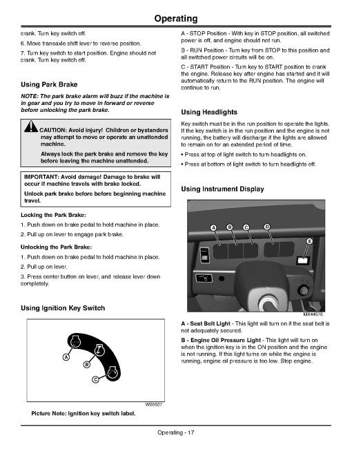 John Deere HPX 4x4 Diesel Gator Utility Vehicles (SN: 100001 - 110000) (Export Edition) Operators Manual (OMM165102)