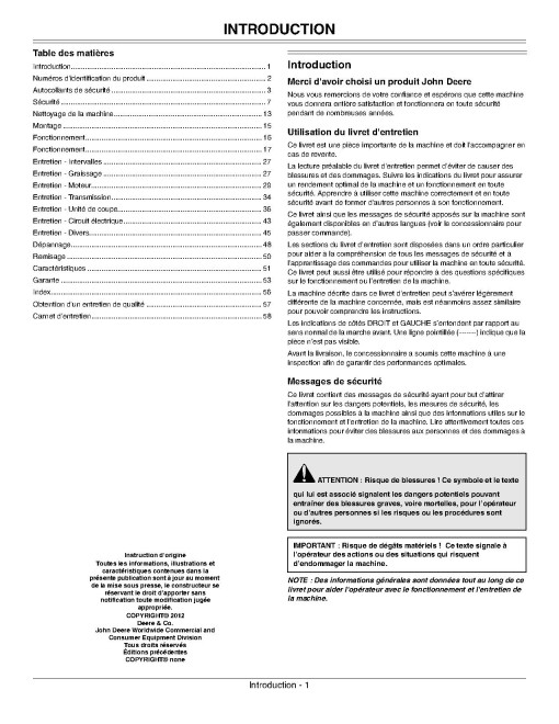 John Deere EZTrak Z235 and Z255 (SN: 130001-150000) Zero-Turn Mowers (North America) Operators Manual (OMM166320)