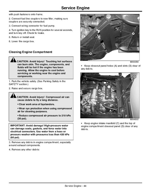 John Deere XUV825i Gator Utility Vehicles (SN: 040001 - 060000) (North America) Operators Manual (OMM166799)