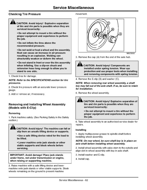 John Deere Select Series X500, X530, X534, X540 (SN: 080001-090000) Lawn Tractors (North America) Operators Manual (OMM167791)