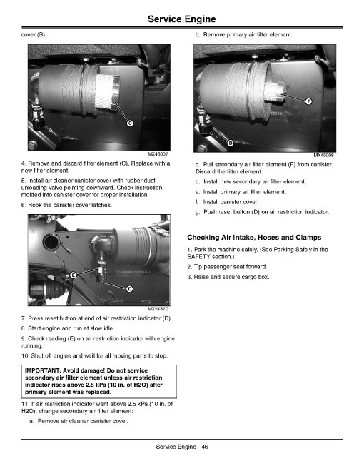 John Deere XUV855D Gator Utility Vehicles (SN: 060001 - 080000) (North America) Operators Manual (OMM168320)