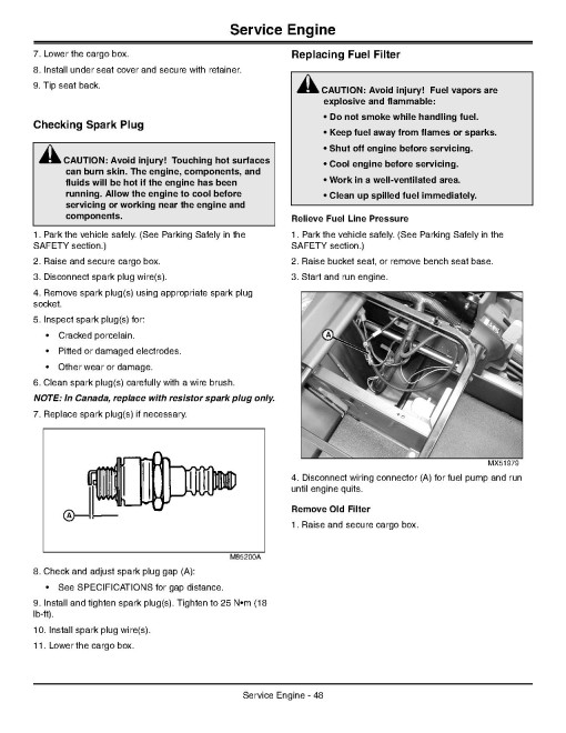 John Deere XUV825i S4 Gator Utility Vehicles (SN: 060001 - 080000) (North America) Operators Manual (OMM168321)