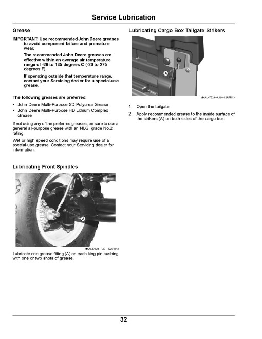 John Deere TX Turf Gator Utility Vehicles (SN: 070001 - 140000) (Export Edition) Operators Manual (OMM168723)