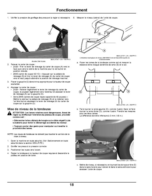 John Deere EZTrak Z425 and Z645 (SN: 150001-170000) Zero-Turn Mowers (Export Edition) Operators Manual (OMM170189)