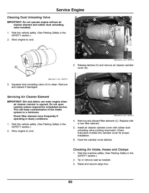 John Deere XUV825i Gator Utility Vehicles (SN: from 080001) (Export Edition) Operators Manual (OMM171355)