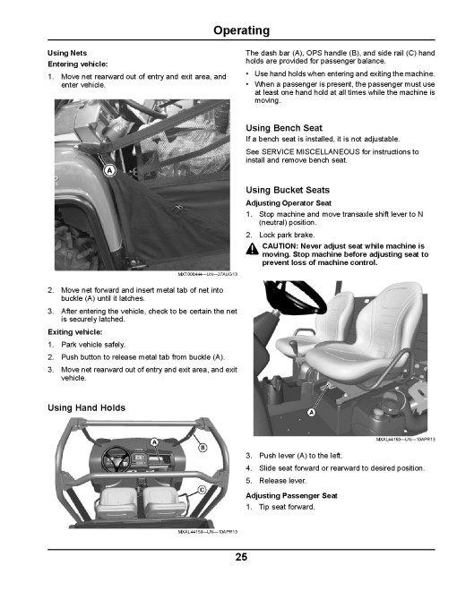 John Deere XUV855D Gator Utility Vehicles (SN: 080001 - 100000) (North America) Operators Manual (OMM171370)