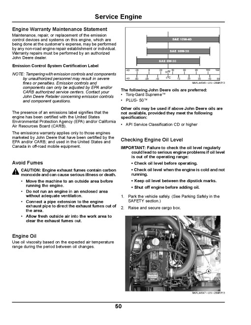 John Deere XUV855D S4 Gator Utility Vehicles (SN: 080001 - 100000) (North America) Operators Manual (OMM171403)
