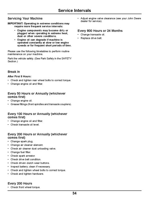 John Deere TS 4x2 Gator Utility Vehicles (SN: 100001 - 110000) (North America) Operators Manual (OMM173809)