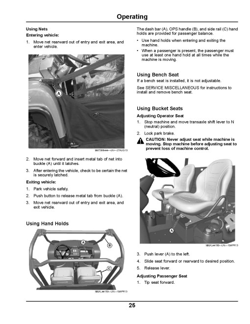 John Deere XUV855D Gator Utility Vehicles (SN: 100001 - 110000) (North America) Operators Manual (OMM173976)