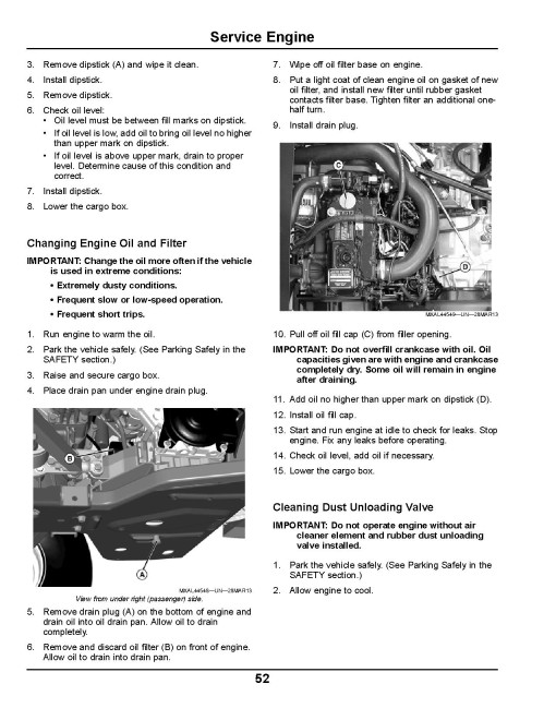 John Deere XUV855D S4 Gator Utility Vehicles (SN: 100001 - 110000) (North America) Operators Manual (OMM173982)
