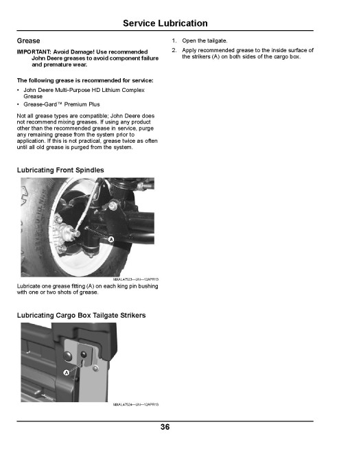 John Deere TX Turf Gator Utility Vehicles (SN: 100001 - 110000) (North America) Operators Manual (OMM174360)