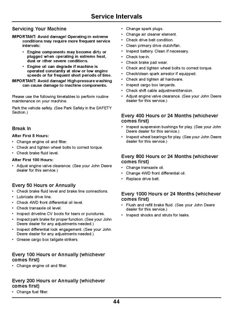 John Deere XUV550 S4 Gator Utility Vehicles (SN: from 050001) (Export Edition) Operators Manual (OMM175200)