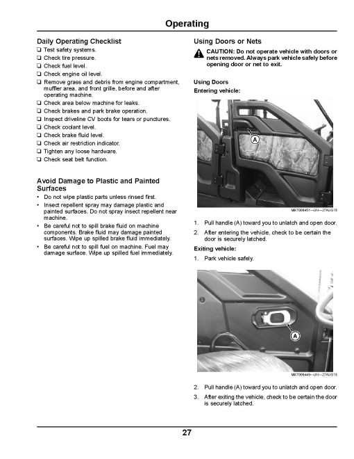 John Deere XUV825i S4 Gator Utility Vehicles (SN: 110001 - 120000) (North America) Operators Manual (OMM175908)