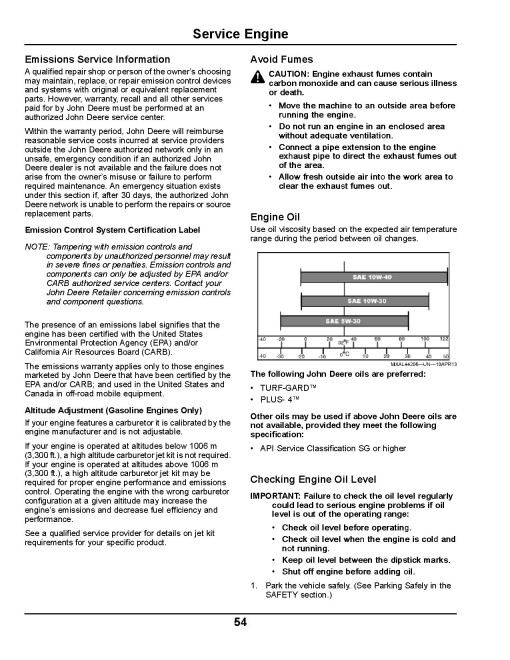John Deere XUV825i S4 Gator Utility Vehicles (SN: 110001 - 120000) (North America) Operators Manual (OMM175908)