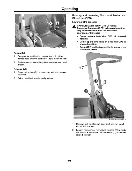 John Deere M-Gator A1 Military Utility Vehicles (SN: 130001 - 140000) (North America) Operators Manual (OMM176050)