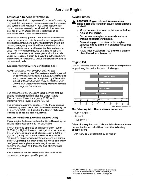 John Deere TX Gator Utility Vehicles (SN: 110001 - 120000) (North America) Operators Manual (OMM176085)