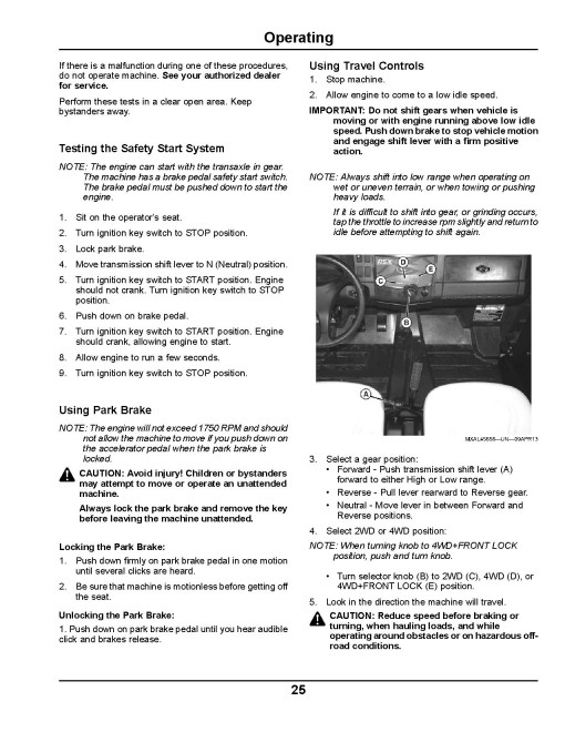 John Deere RSX860i Gator Utility Vehicles (SN: from 010001) (North America) Operators Manual (OMM176282)