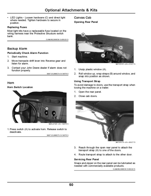 John Deere XUV560 and XUV560 S4 Gator Utility Vehicles (SN: from 020001) (North America) Operators Manual (OMM178604)