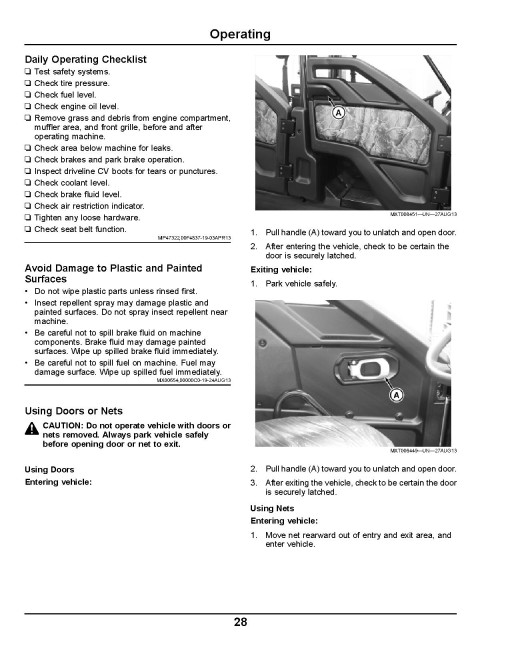 John Deere XUV825i S4 Gator Utility Vehicles (SN: from 120001) (North America) Operators Manual (OMM178611)