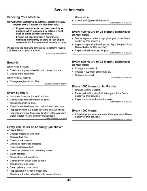 John Deere HPX 4x4 Diesel Gator Utility Vehicles (SN: from 150001) (North America) Operators Manual (OMM178634)
