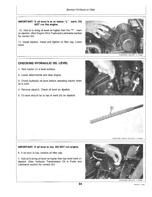 John Deere 756 and 856 Compact Utility Tractors (SN: up to 475000, North America) Operators Manual (OMM72247)