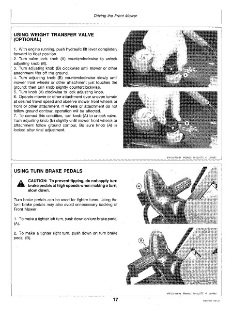 John Deere F912 Front Mowers (SN: 420001 - 475000) (North America) Operators Manual (OMM73860)