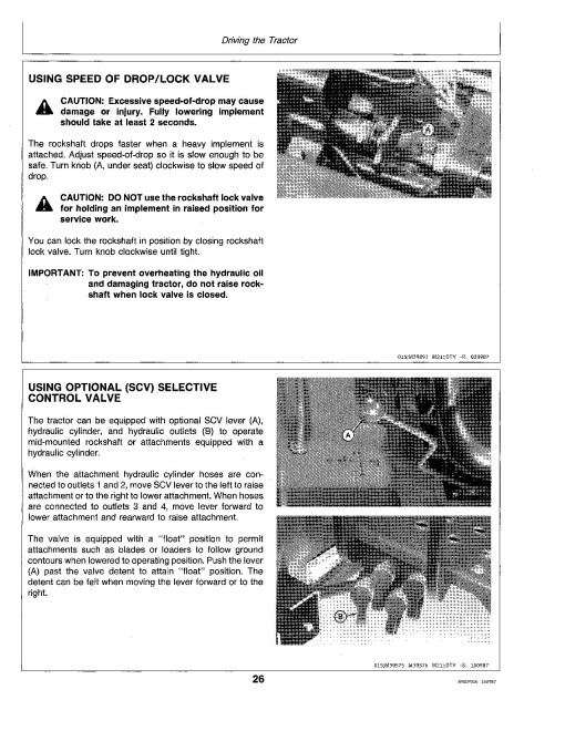 John Deere 655, 755 and 855 Compact Utility Tractors (SN: 475001-615000, North America) Operators Manual (OMM75873)