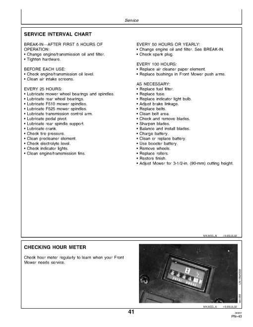 John Deere F510 and F525 Front Mowers (SN: 100001 - 120000) (North America) Operators Manual (OMM96424)