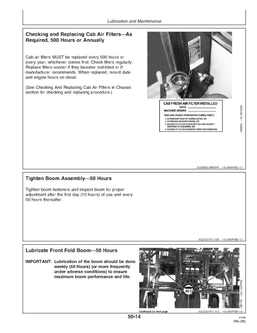 John Deere 6700 Self-Propelled Sprayers (SN: 010001 - 018000) (North America) Operators Manual (OMN300235)