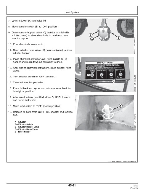 John Deere 4930 Self-Propelled Sprayers (SN: 000101 - 004000) (North America) Operators Manual (OMN300371)