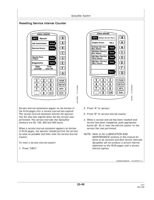 John Deere 6700 Self-Propelled Sprayers (SN: 018001 - 022000) (North America) Operators Manual (OMN300638)