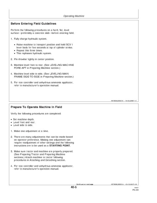 John Deere 2510C Nutrient Applicators (SN: 000101 - 004000) (North America) Operators Manual (OMN300686)