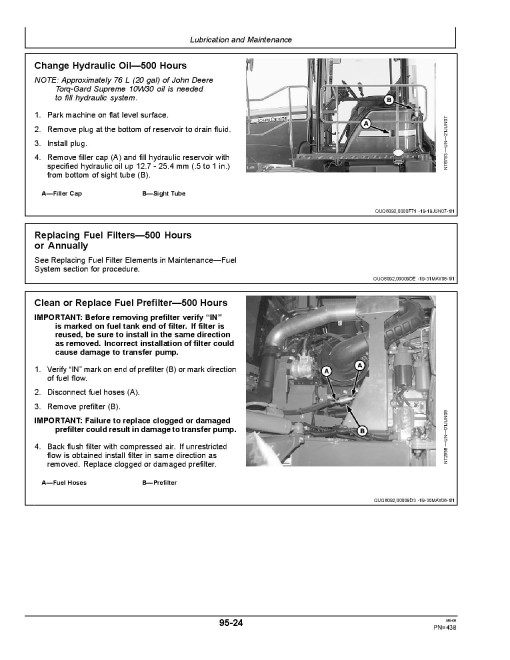John Deere 4930 Self-Propelled Sprayers (SN: 008001 - 013000) (Europe) Operators Manual (OMN300980)