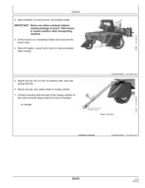 John Deere 6700 Self-Propelled Sprayers (SN: 006001 - 008000) (North America) Operators Manual (OMN303739)