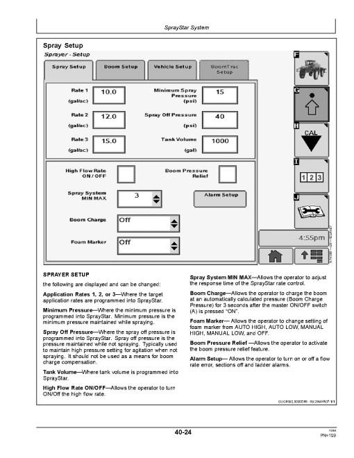 John Deere 4730 (SN:004001-008000), 4830 (SN:003001-008000) Self-Propelled Sprayers (N.America) Operators Manual (OMN316010)