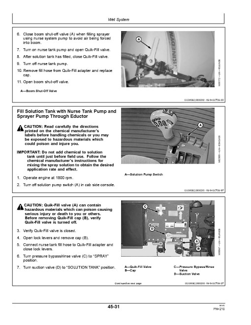John Deere 4630 Self-Propelled Sprayers (SN: 000101-018000) (Export Edition) Operators Manual (OMN319903)