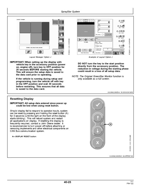 John Deere 4730 and 4830 Self-Propelled Sprayers, SN: 018001-023000, Export Edition, Operators Manual (OMN405431)