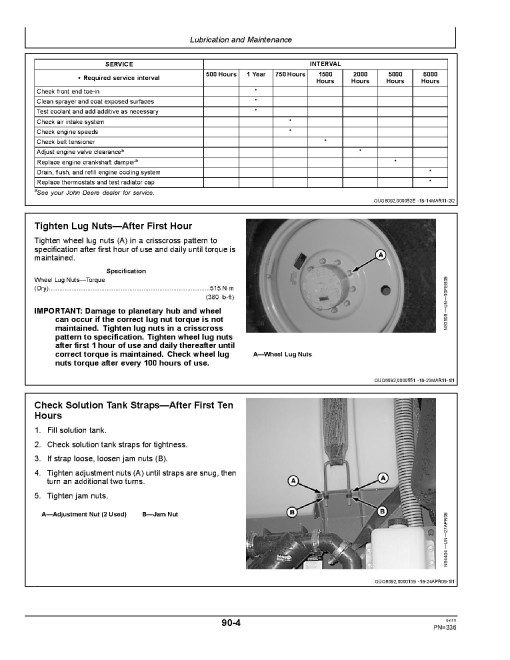 John Deere 4630 Self-Propelled Sprayers (SN: 018001 - 023000) (Export Edition) Operators Manual (OMN405446)