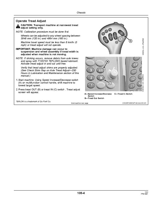 John Deere R4030 and R4038 Self-Propelled Sprayers (SN: 001001 - 006000) (Export Edition) Operators Manual (OMN407264)
