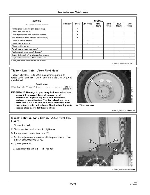 John Deere 4630 Self-Propelled Sprayers (SN: 023001 - 028000) (Export Edition) Operators Manual (OMN409170)