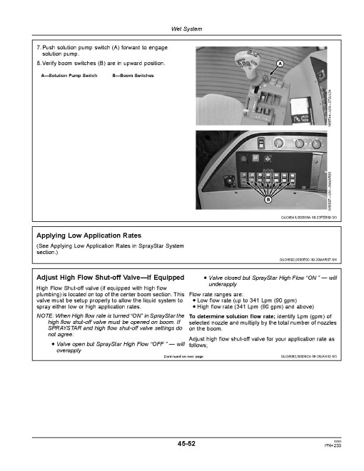 John Deere 4730 and 4830 Self-Propelled Sprayers (SN: from 023001) (Export Edition) Operators Manual (OMN409362)