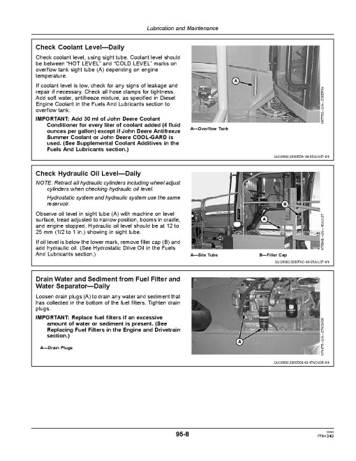John Deere 4730 and 4830 Self-Propelled Sprayers (SN: from 023001) (Export Edition) Operators Manual (OMN409362)